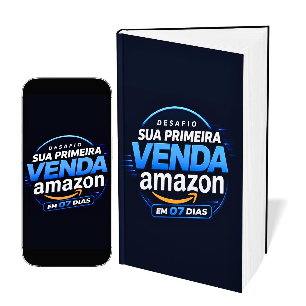 Celular e livro digital do Desafio Sua Primeira Venda na Amazon
